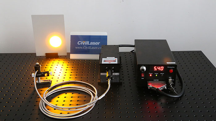 589nm 1W Yellow laser Fiber coupled laser with power supply